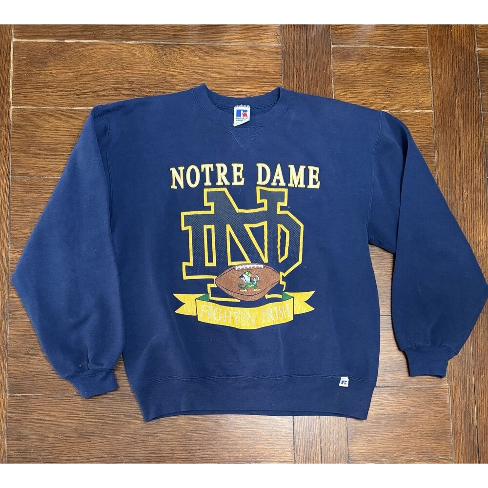 Vintage Notre Dame Men’s Size L Russell Athletic Made In USA Crewneck Sweater